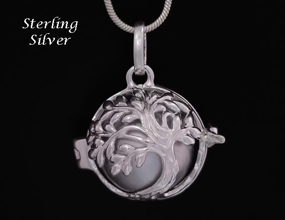 Chiming Tree of Life Necklace Pendant, 925 Sterling Silver