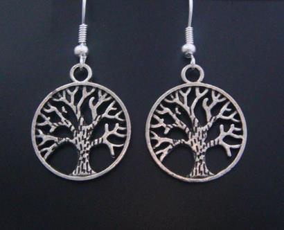 Tree of Life Earrings, Antique Style Tree, Tibetan Silver Alloy